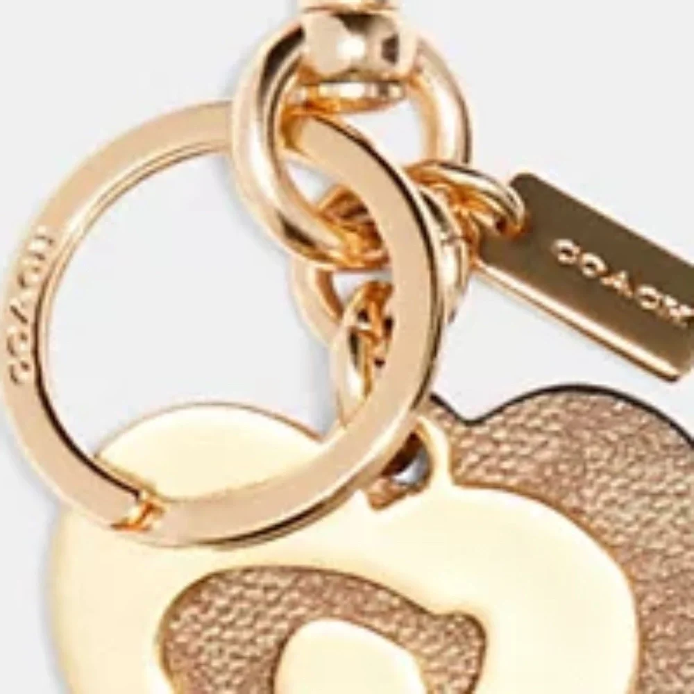 Coach Signature Hearts Keyring NWT